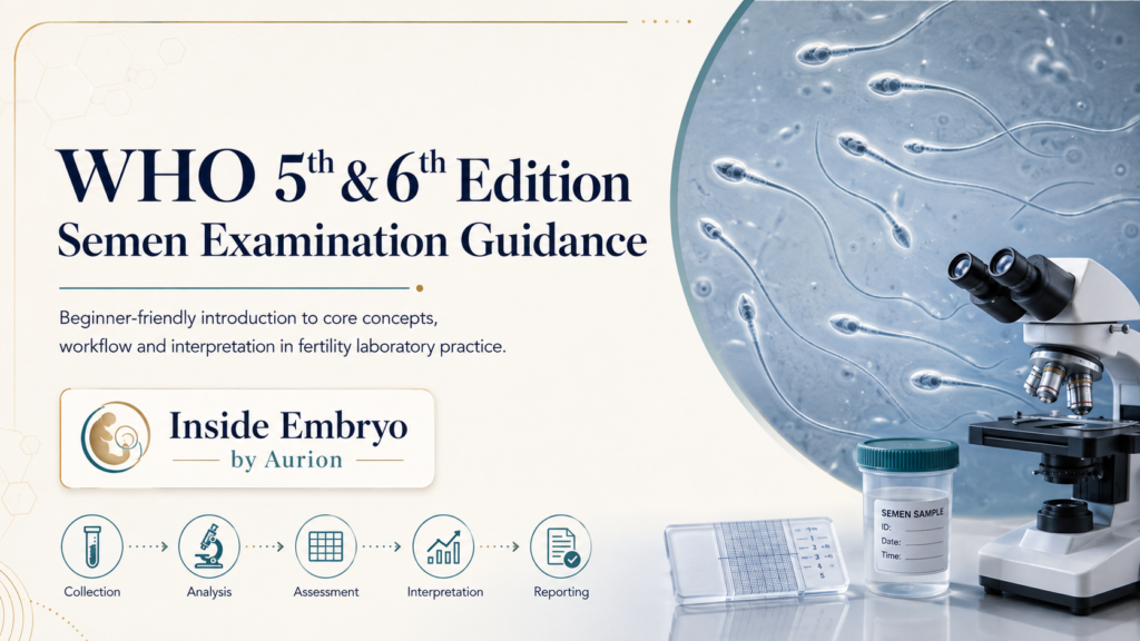 Cover of the beginner PowerPoint on WHO 5th and 6th edition semen examination guidance