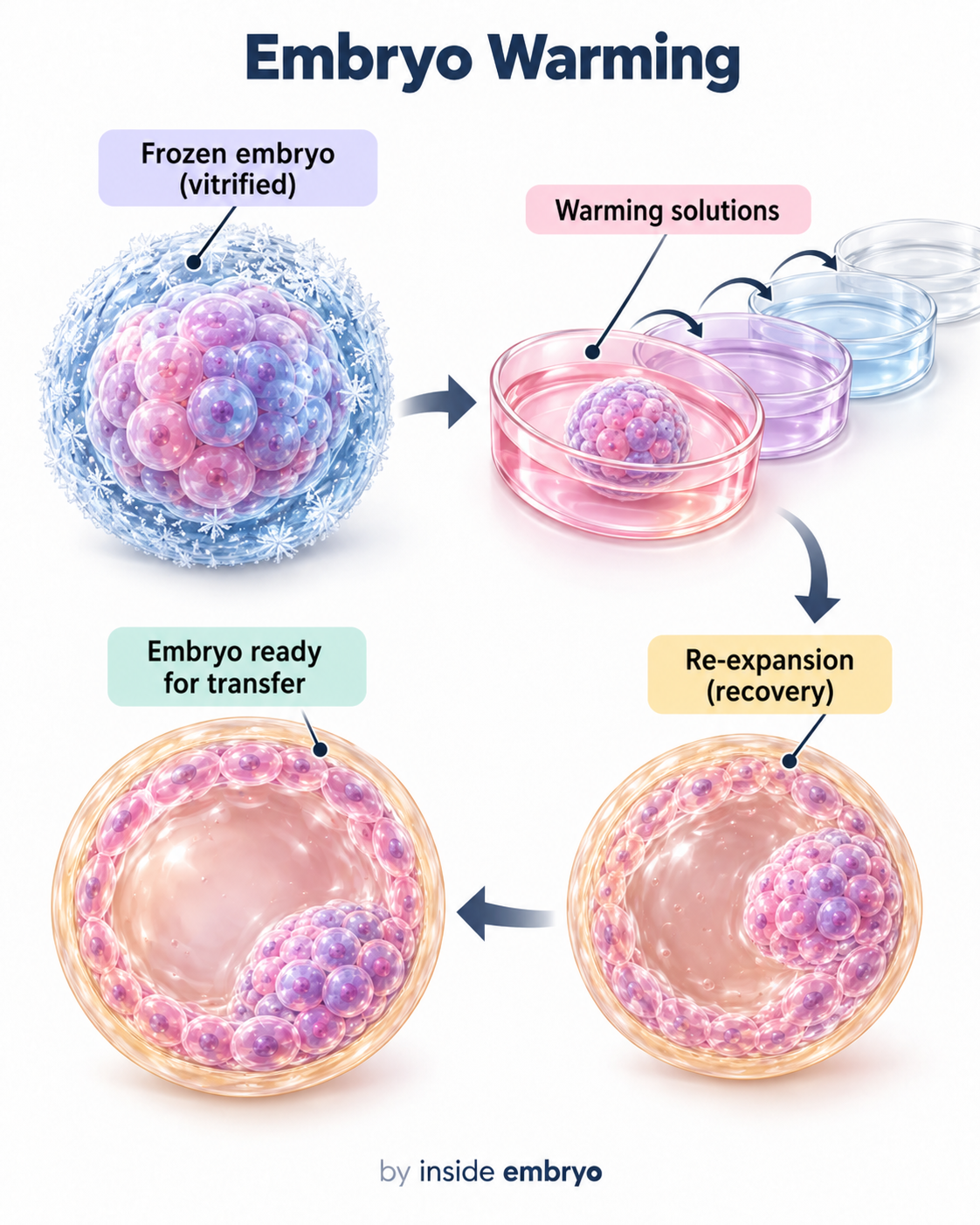 Embryo warming educational diagram